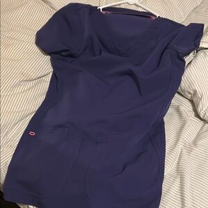 Purple Scrub Set with Pink Accents